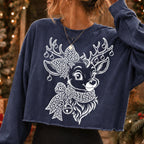 Coquette Christmas reindeer PNG with leopard print bows and ornaments - image 10