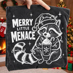Merry Little Menace Christmas raccoon PNG with Santa hat and holiday lights - image 6