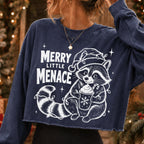 Merry Little Menace Christmas raccoon PNG with Santa hat and holiday lights - image 10