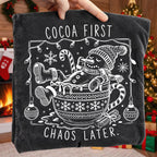 Funny melting snowman in cocoa mug Christmas PNG Cocoa First Chaos Later - image 9