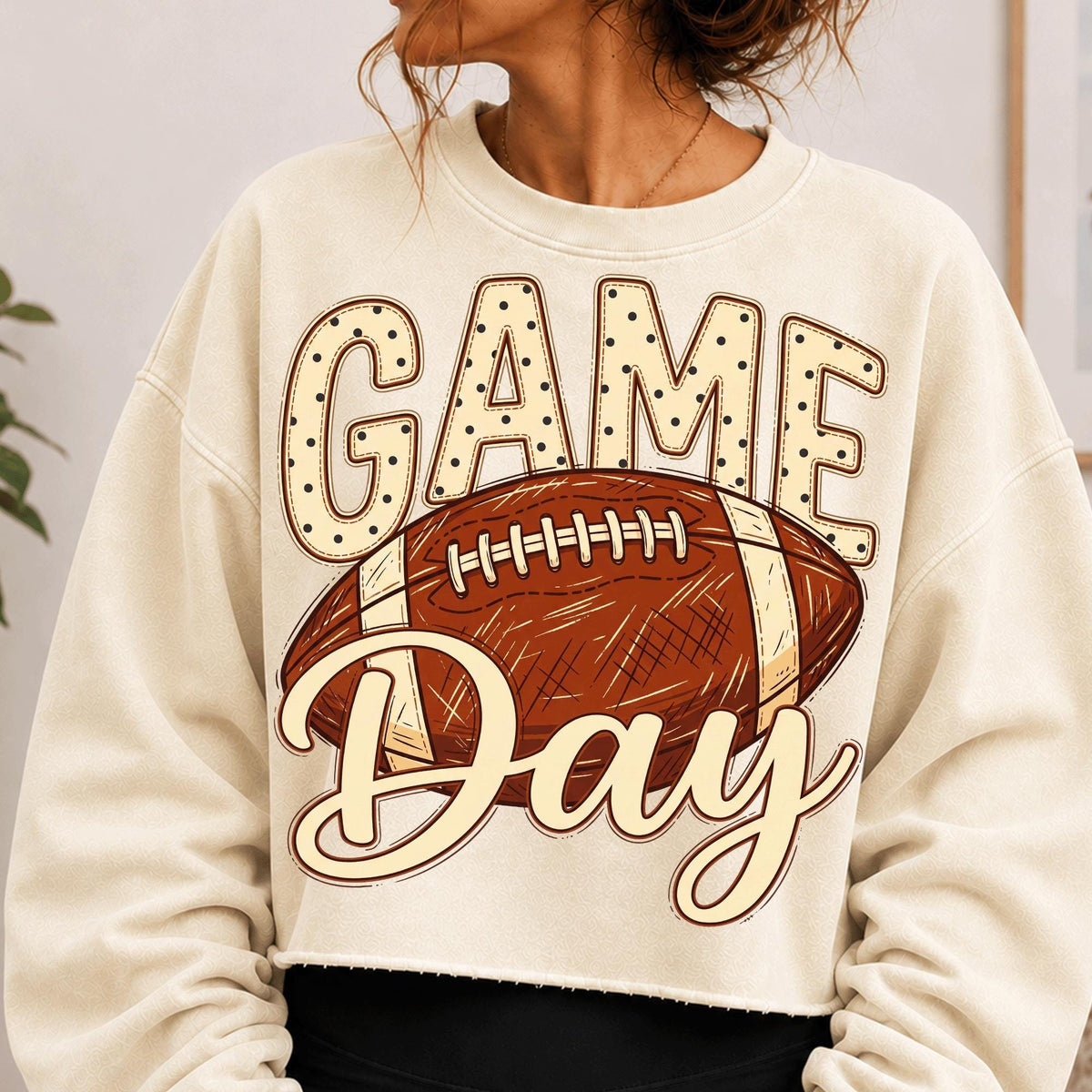Game Day football mom fall sports PNG design for sublimation and DTF