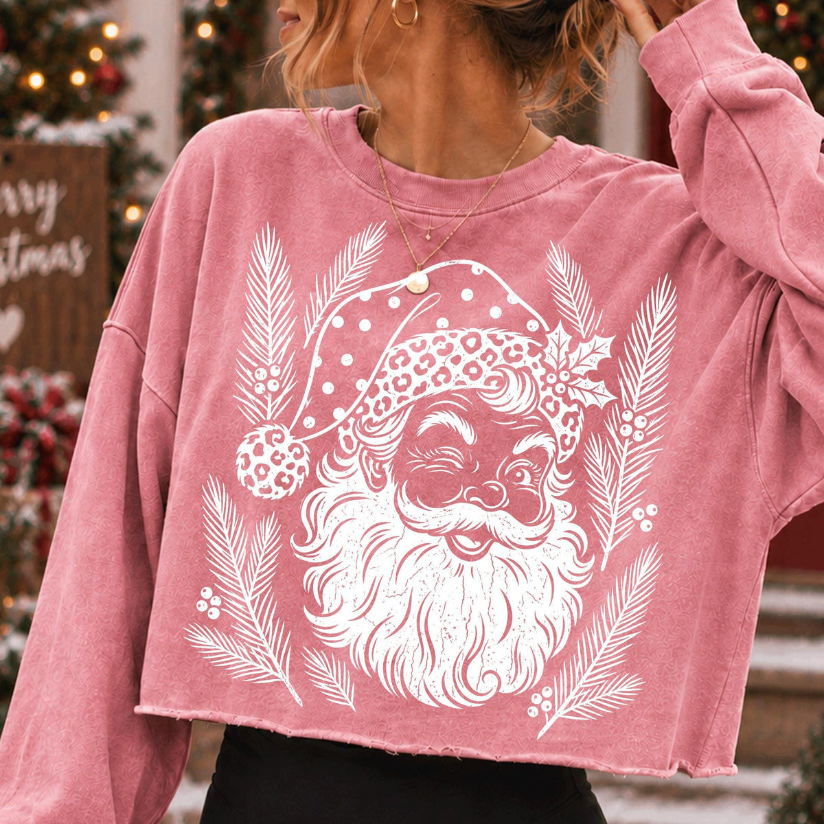 vintage leopard Santa retro Christmas shirt PNG design - image 8