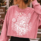 leopard print Santa face retro Christmas PNG design - image 7