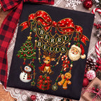vintage coquette Christmas charm bow with berries and bells PNG design - image 9