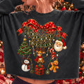 vintage coquette Christmas charm bow with berries and bells PNG design for sublimation and DTF