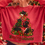 Merry Catmas black cat Christmas PNG design - image 3