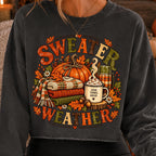 Sweater Weather pumpkin fall autumn PNG design for sublimation and DTF