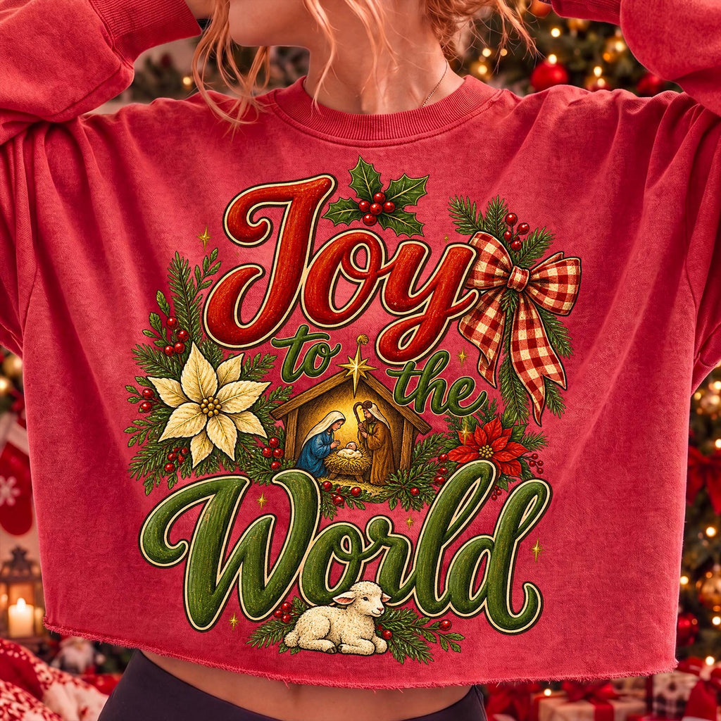 Joy to the World nativity scene Christian Christmas PNG design - image 3