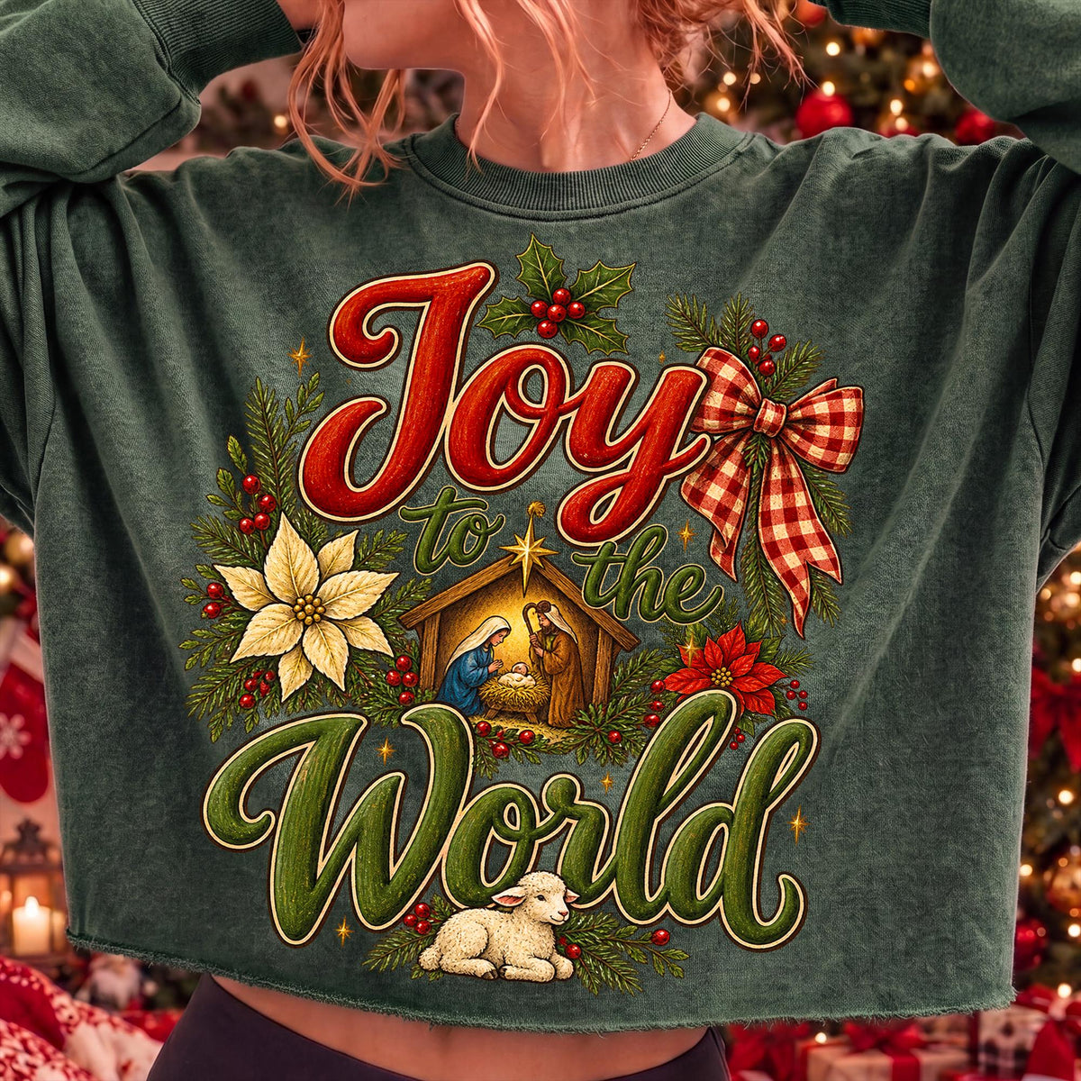 Joy to the World nativity scene Christian Christmas PNG design - image 6
