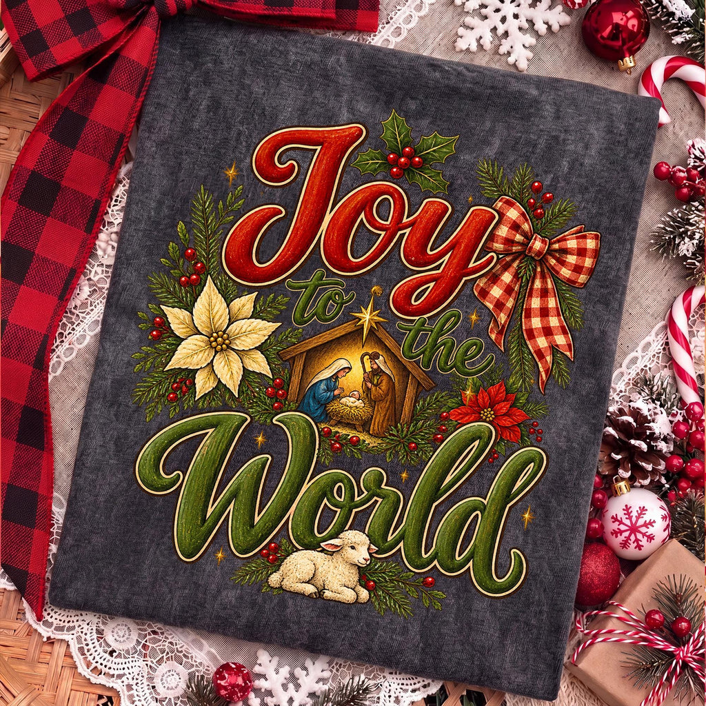 Joy to the World nativity scene Christian Christmas PNG design - image 5