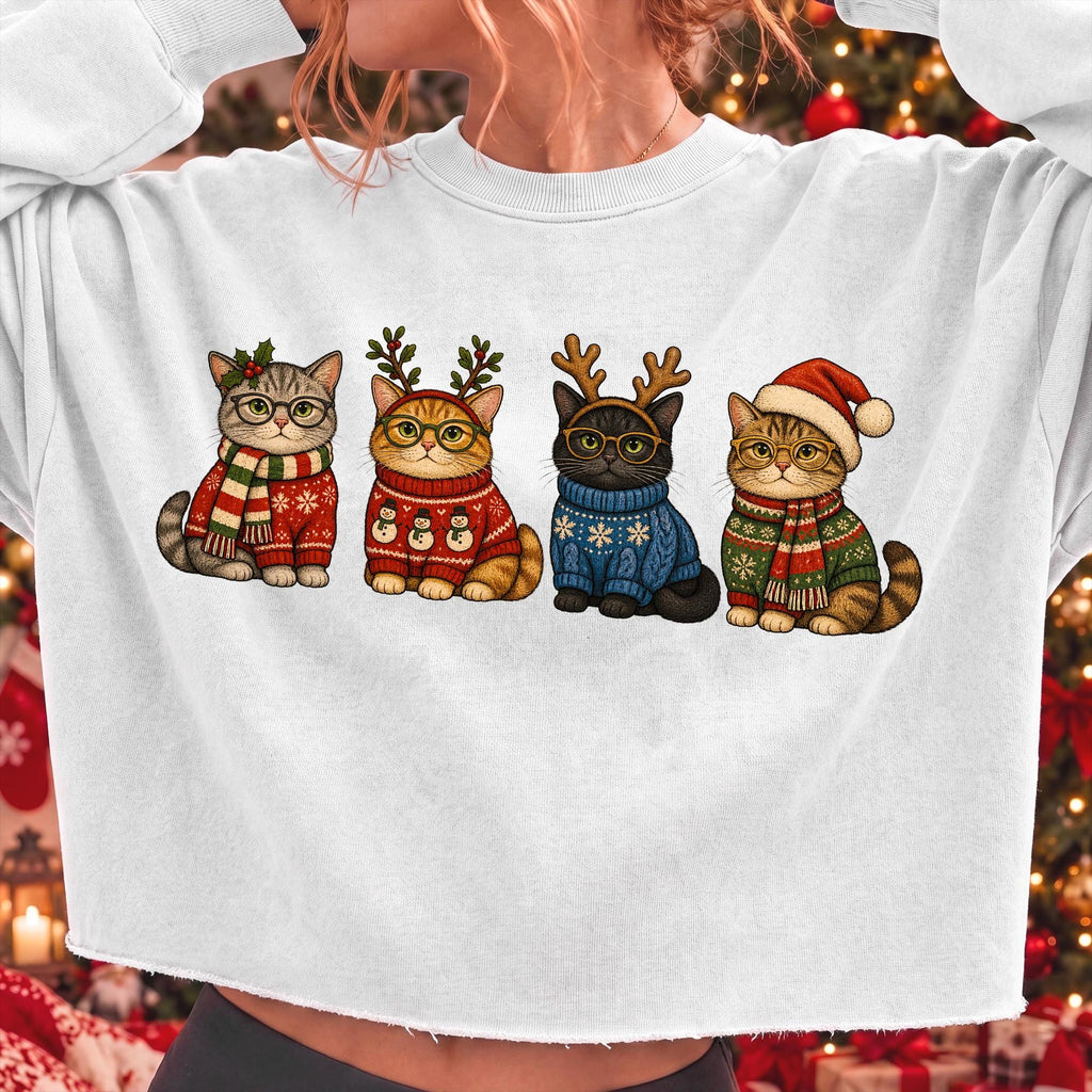 Christmas cats in cozy sweaters PNG design - image 6