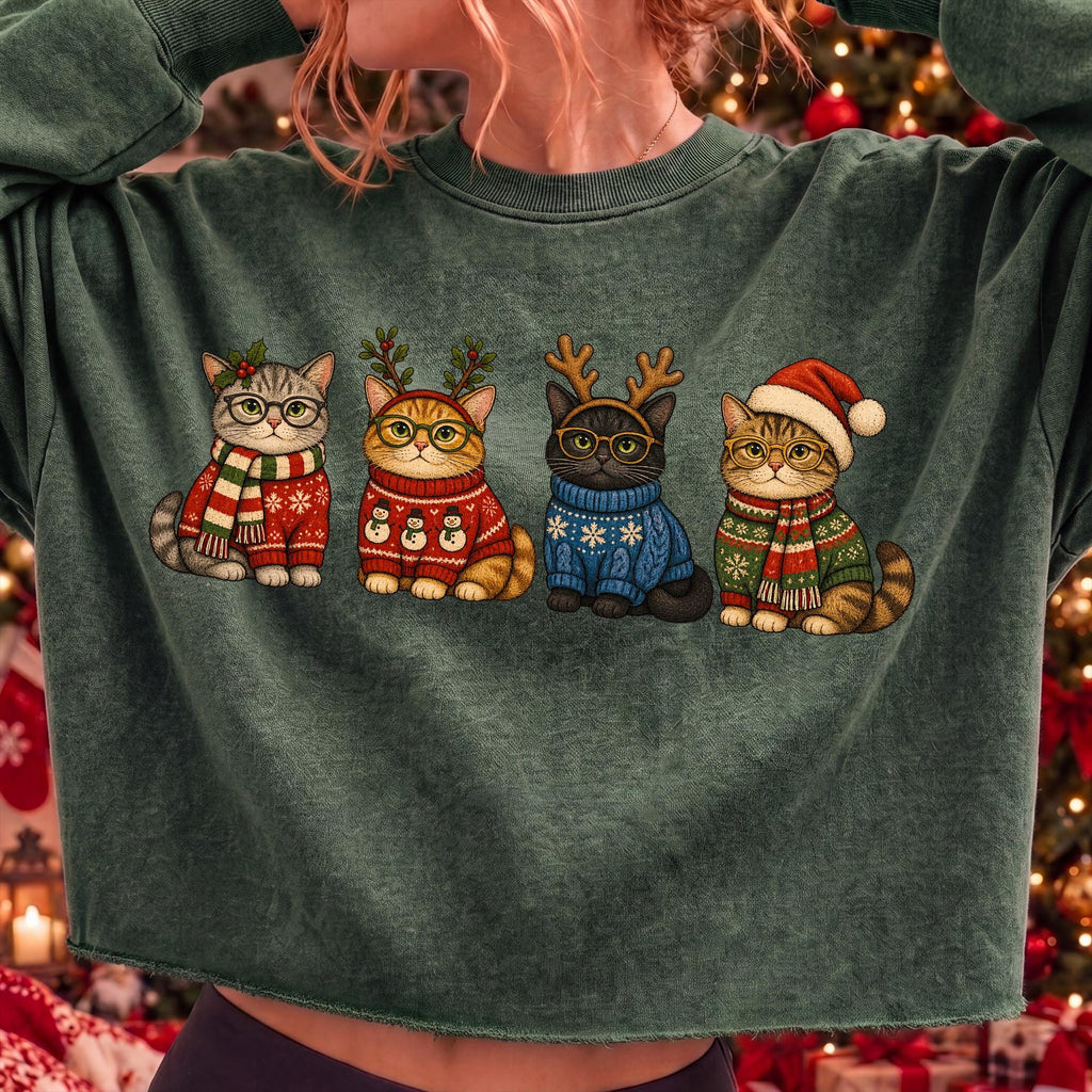 Christmas cats in cozy sweaters PNG design - image 8