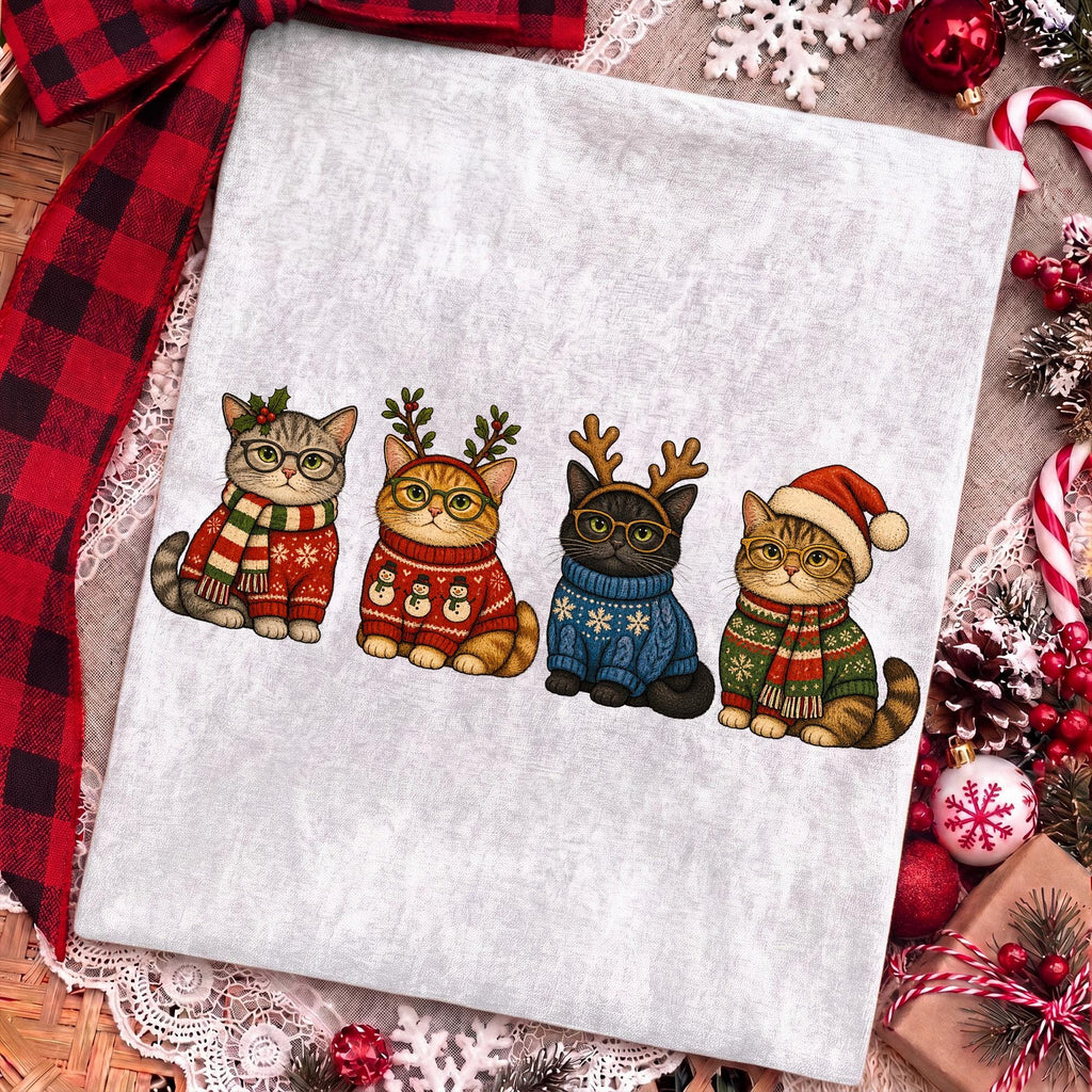 Christmas cats in cozy sweaters PNG design - image 9