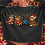 Christmas cats in cozy sweaters PNG design - image 5
