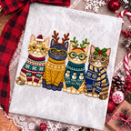 Christmas cats in festive sweaters PNG design - image 4
