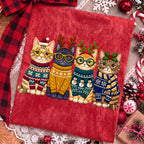 Christmas cats in festive sweaters PNG design - image 7